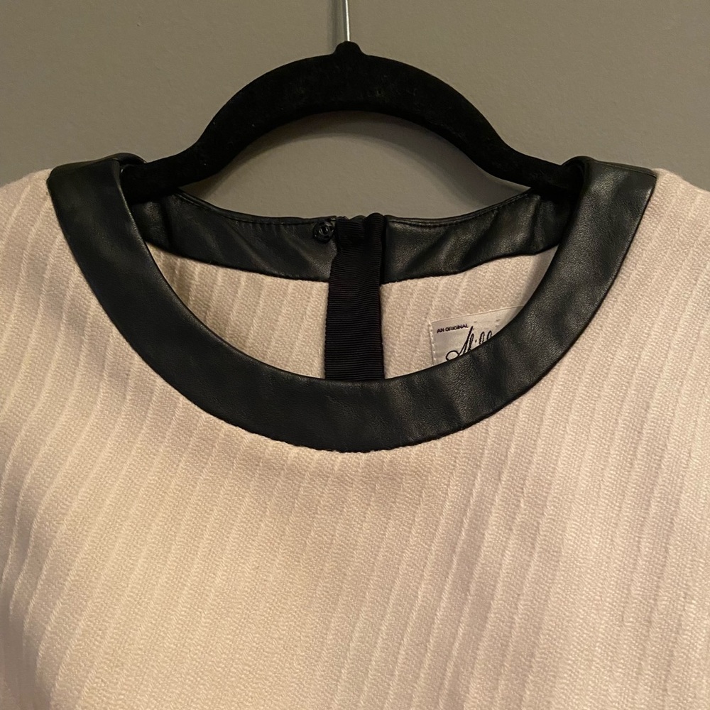 Milly of New York Leather Trim Knit Dress, Size 10 - Picture 7 of 16